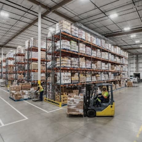 T&M Wholesale distribution warehouse with palletized inventory